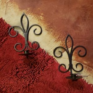 Metal Wall Candle Fleur de lys Sconce